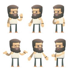 set of tattoo artist character in different poses N12