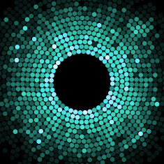 Abstract pattern of graduated shiny dots