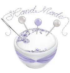 Sewing pins needle thread and pin cushion HandMade Vector illustration N2