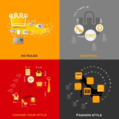Set of modern stickers Fashion N7