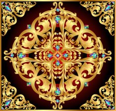 background with gold ornaments and precious stones N4