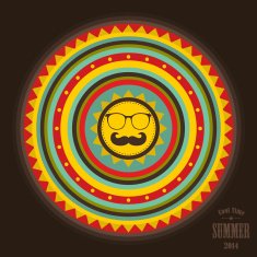 Retro label for summer time