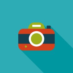 camera flat icon with long shadow N62