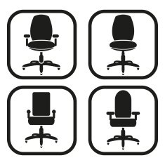 Office chair icon - four variations