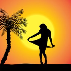 Vector silhouette of a woman N840