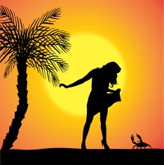Vector silhouette of a woman N841