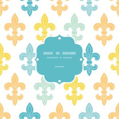 God and blue lily frame seamless pattern background