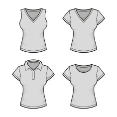 Vector Women's T-shirt Design Template Set Vector