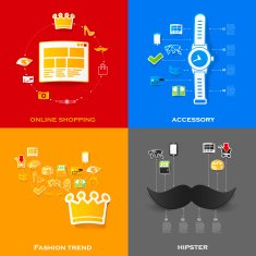 Set of modern stickers Fashion N8