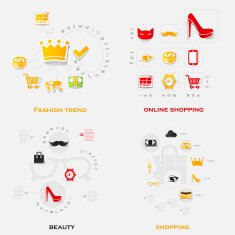 Set of modern stickers Fashion N9