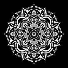 Rosette design element White and black tattoo element