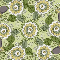 Pattern with flowers and leaves N2