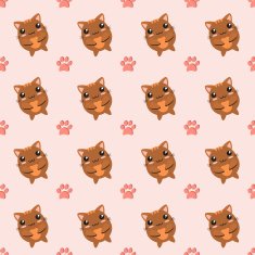 Seamless background of kittens and paws N2