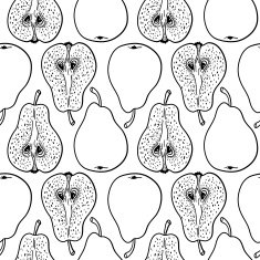 Pattern with ripe pears N10