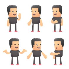 set of bad guy character in different poses N20
