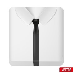 Premium Icon white shirt and black tie N2