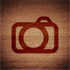 Camera Flat modern web button and space for your text N6