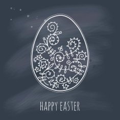 Easter egg on a blackboard N2