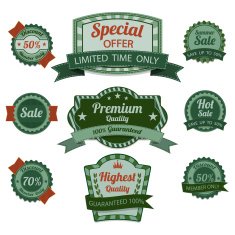 Vintage premium quality labels set N17