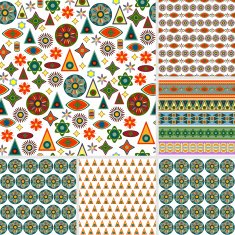 Abstract background Set of six patterns seamless