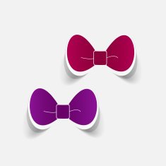 Realistic paper sticker bow N11