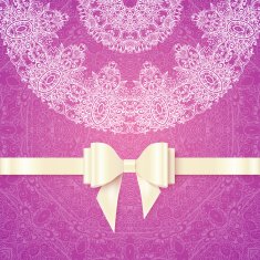 Pink vector romantic vintage wedding invitation