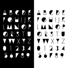 alphabetic fonts and numbers N30