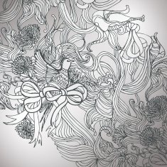 Vintage background harmonious colored illustration