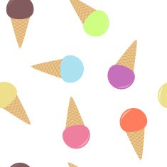 Seamless pattern from multi-colored ice cream