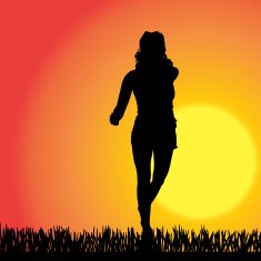 Vector silhouette of a woman N851