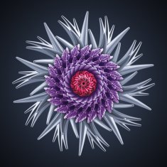 3d creative metallic flower isolated object