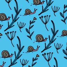 Snail flower and plant background Vector