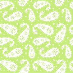 Lime & White Seamless Paisley Pattern