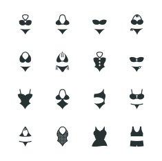 Swimwear Silhouette Icons