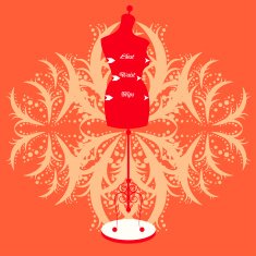 vector vintage tailor's mannequin N29