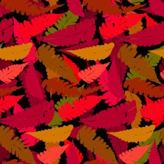 Grunge autumn pattern with fern leafs N7