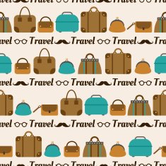 Seamless pattern of bags luggage baggage