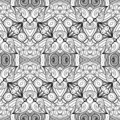 Vector Seamless Abstract Black and White Tribal Pattern N121