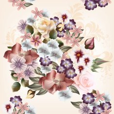 Floral seamless pattern in watercolor style with flowers