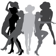 Vector silhouette of a woman N858