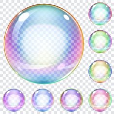 Set of multicolored soap bubbles N3