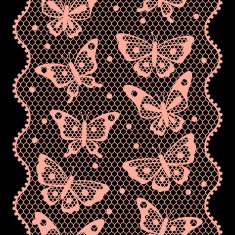 Seamless vintage fashion lace pattern with butterflies