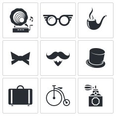 vintage Hipster Icons icons set