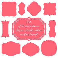 Set of ten vector frames