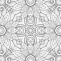 Vector Seamless Abstract Black and White Tribal Pattern N122