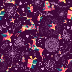 Christmas triangle deer hipster seamless pattern