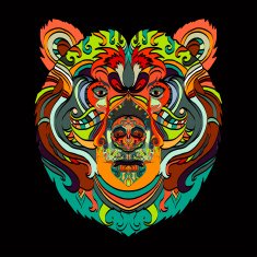 Ornamental multicolored bear