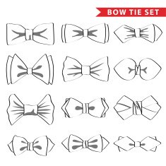 Fashion set with outline bow tie