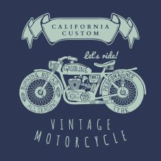Vintage Hand Draw Motorcycle T-Shirt Design
