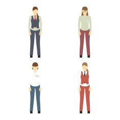 Female figures avatars icons Business people N2